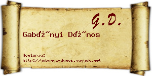 Gabányi Dános névjegykártya
